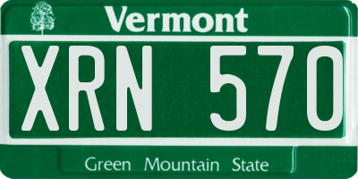 VT license plate XRN570
