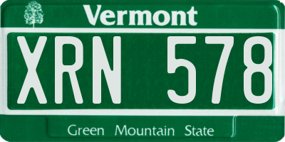 VT license plate XRN578