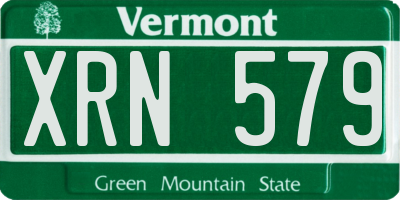 VT license plate XRN579