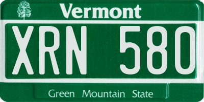 VT license plate XRN580