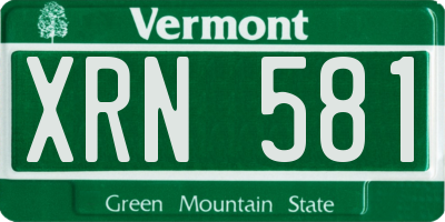 VT license plate XRN581
