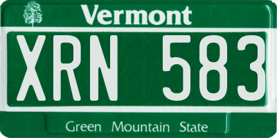 VT license plate XRN583