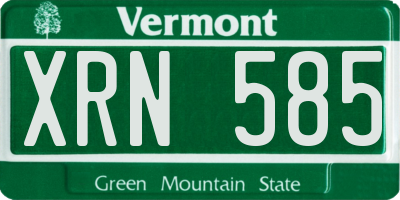 VT license plate XRN585