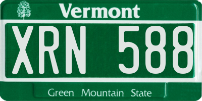 VT license plate XRN588