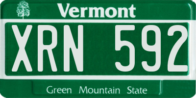 VT license plate XRN592