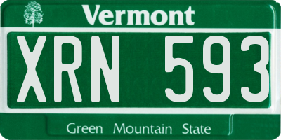 VT license plate XRN593