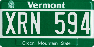 VT license plate XRN594
