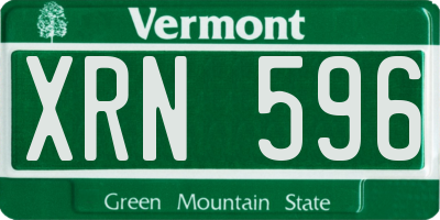 VT license plate XRN596