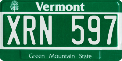 VT license plate XRN597