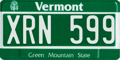 VT license plate XRN599