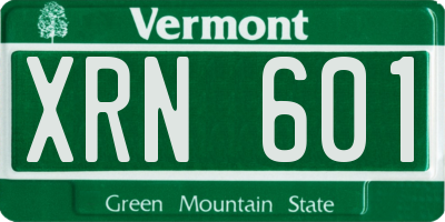 VT license plate XRN601