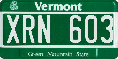 VT license plate XRN603