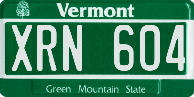 VT license plate XRN604