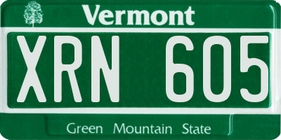 VT license plate XRN605