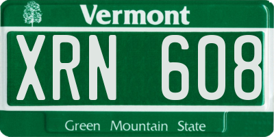 VT license plate XRN608