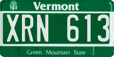 VT license plate XRN613