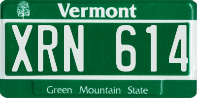 VT license plate XRN614