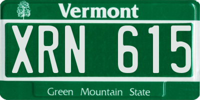 VT license plate XRN615