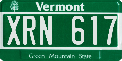VT license plate XRN617