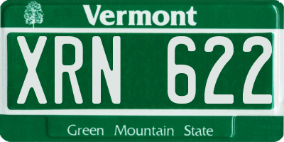 VT license plate XRN622