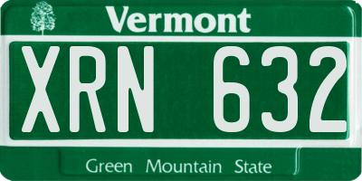 VT license plate XRN632