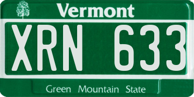 VT license plate XRN633