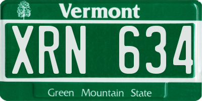 VT license plate XRN634