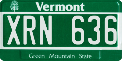 VT license plate XRN636