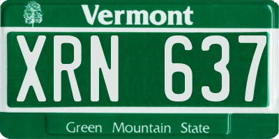 VT license plate XRN637