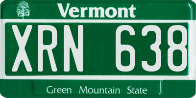 VT license plate XRN638