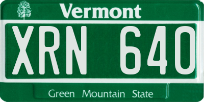 VT license plate XRN640