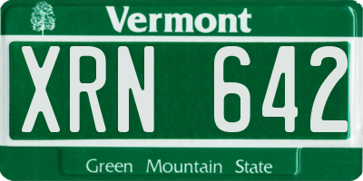 VT license plate XRN642