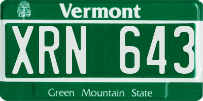 VT license plate XRN643