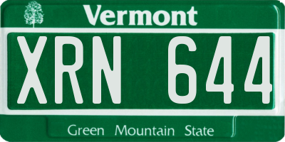 VT license plate XRN644