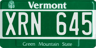 VT license plate XRN645