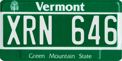 VT license plate XRN646