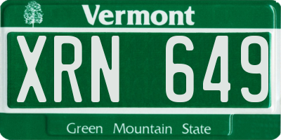 VT license plate XRN649