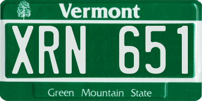 VT license plate XRN651