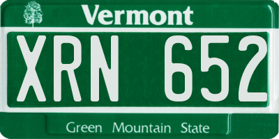 VT license plate XRN652