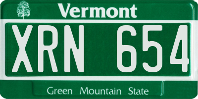 VT license plate XRN654