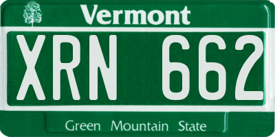 VT license plate XRN662