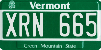VT license plate XRN665