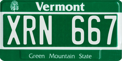 VT license plate XRN667