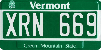 VT license plate XRN669