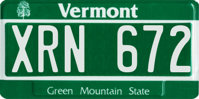 VT license plate XRN672