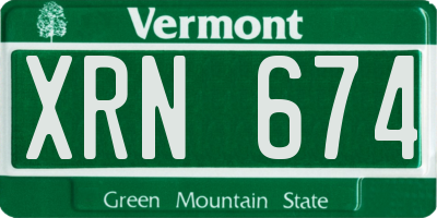 VT license plate XRN674