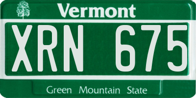 VT license plate XRN675