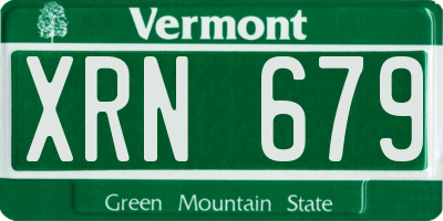 VT license plate XRN679