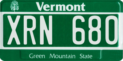 VT license plate XRN680