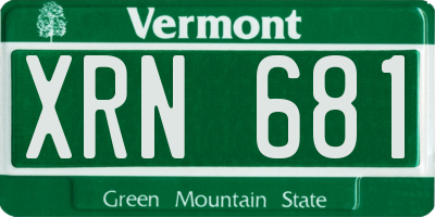 VT license plate XRN681